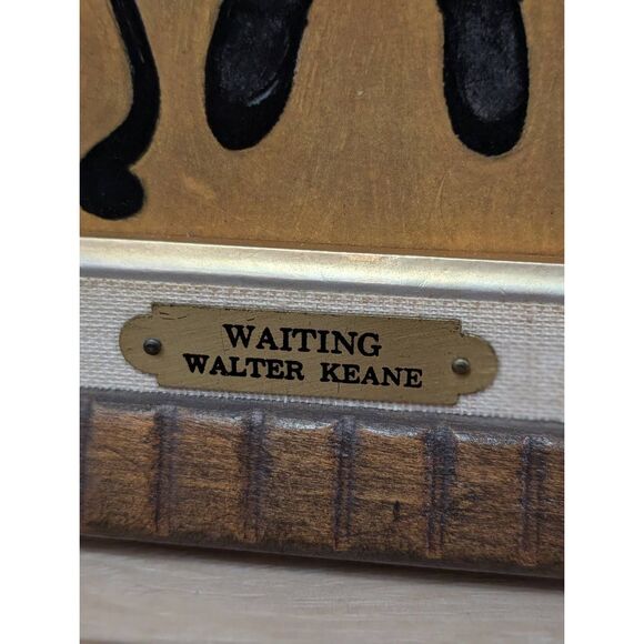 Walter Keane Big Eyes “Waiting” Turner Wall Art 1962 Vintage Framed Print - Picture 8 of 16